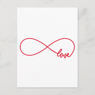Carte Postale Amour pour toujours, signe rouge infini, amour san