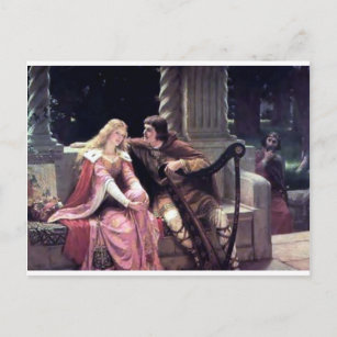 Carte Postale Amour romantique Couple Musique Harpe Homme Femme 