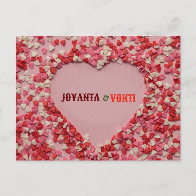 Carte Postale Amour romantique Joyanta & Vokti couleur marron ro (Devant)