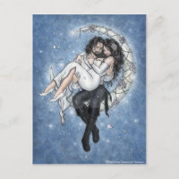 Carte postale Amour romantique Moon Riders