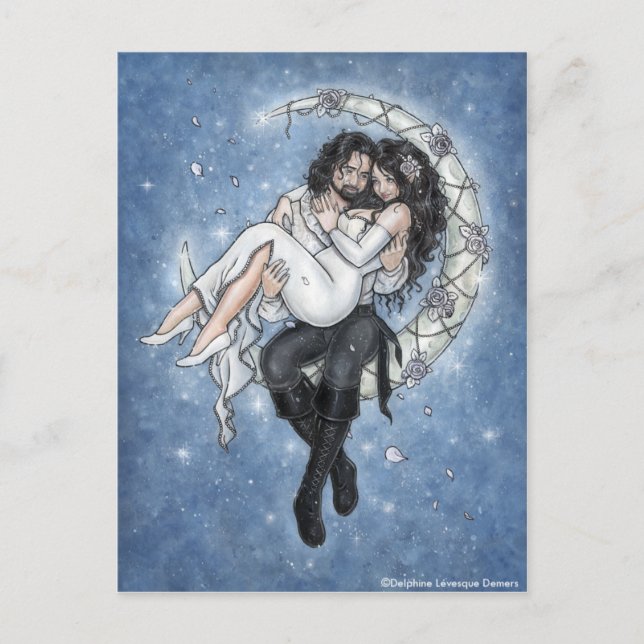 Carte postale Amour romantique Moon Riders (Devant)