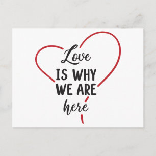 Carte Postale Amour Rouge Cœur Noir Blanc Mariage Enterrement de