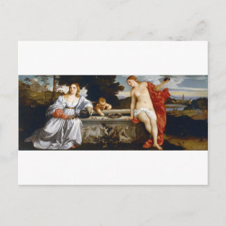 Carte Postale Amour sacré et profane, Tiziano Vecelli, 1515