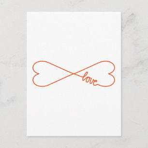 Carte Postale Amour sans fin, signe infini en forme de coeur