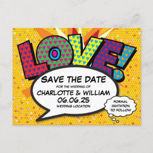 Carte Postale AMOUR Sauvegarder la Date Amusant Rétro Bande Dess