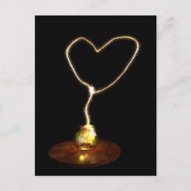 Carte Postale amour scintillant (Devant)