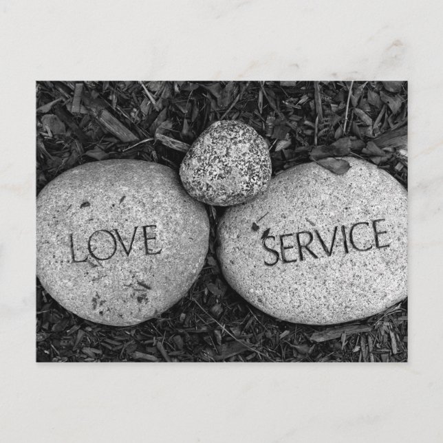 Carte Postale "Amour" "Service" Spirituelle Pierres Religieuses (Devant)