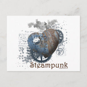 Carte Postale Amour steampunk cœur riveté