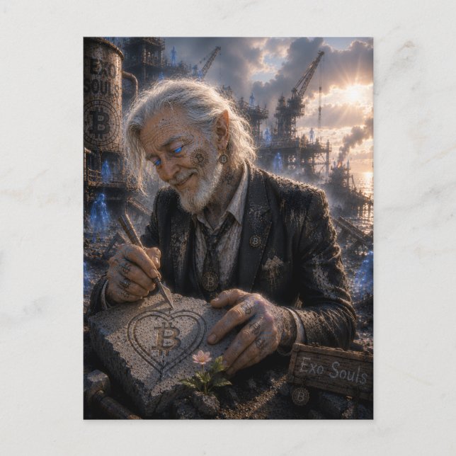 Carte Postale Amour / Tailleur de pierre / Plateforme pétrolière (Devant)