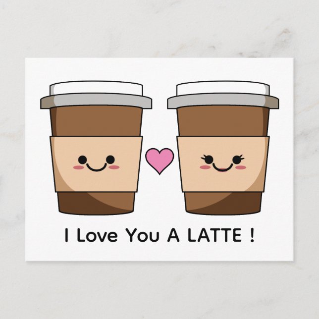 Carte Postale Amour Toi Latte Café (Devant)