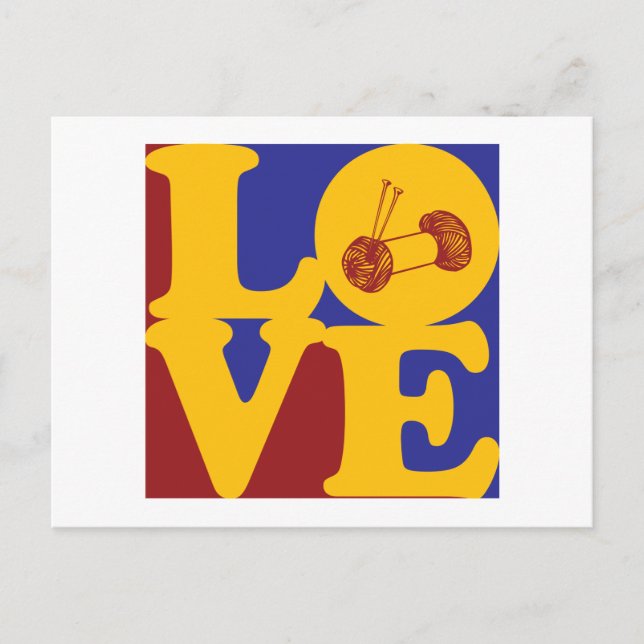 Carte Postale Amour tricot (Devant)