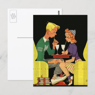 Carte Postale Amour vintage et romance, Ados à la boutique Soda