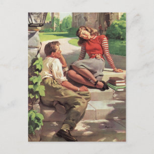 Carte Postale Amour vintage et romance, Épouses du lycée