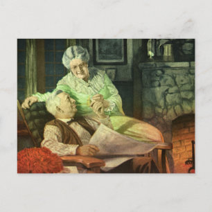 Carte Postale Amour vintage et romance; Grands-parents romantiqu