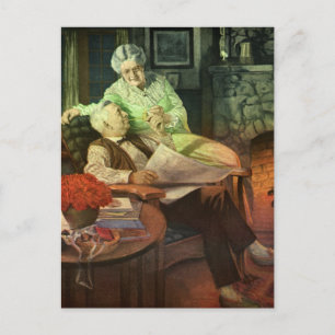 Carte Postale Amour vintage et romance; Grands-parents romantiqu