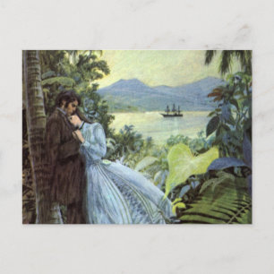 Carte Postale Amour vintage et Romance, Vue Tropicale romantique