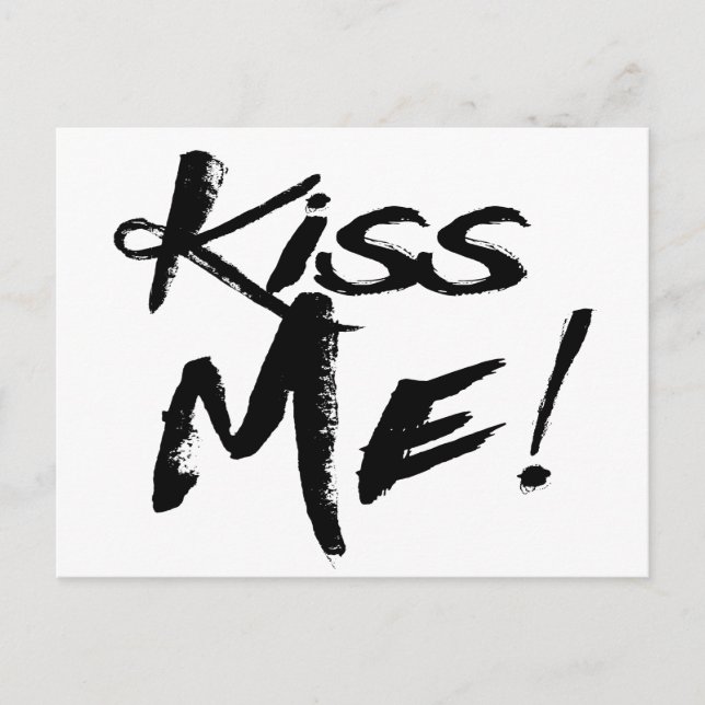 Carte Postale Amour vintage Me Embrasse Noir Et Blanc (Devant)