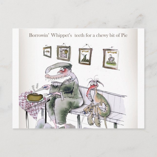 Carte Postale amour yorkshire emprunt whippets dents (Devant)