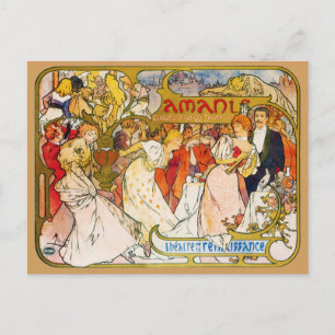 Carte Postale Amoureux, Alphonse Mucha