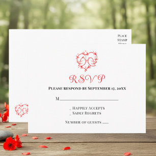Carte Postale Amoureux Capricieux Bohème Coeur Rouge Réponse Mar