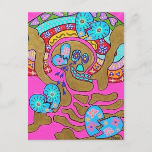 Carte Postale Amoureux Coeurs Et Larmes Cassés Jour Des Morts