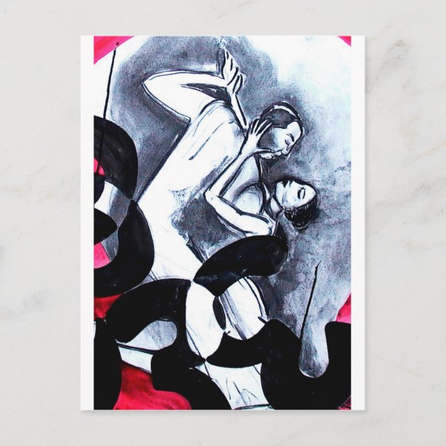 Carte Postale Amoureux Danse Dans Le Temps (Devant)