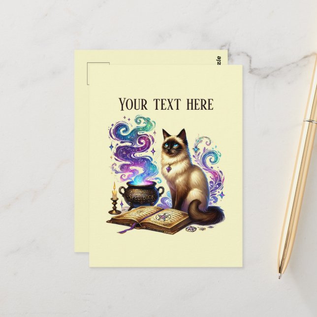 Carte Postale Amoureux de chats lisants mignons  (Devant/Arrière en situation)