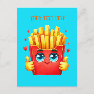 Carte Postale Amoureux de frites amusants ajouter du texte