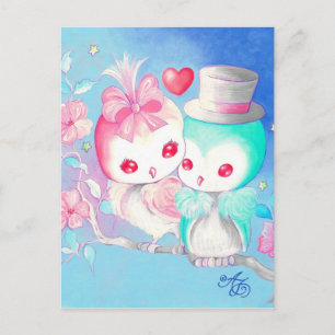 Carte Postale Amoureux de hiboux