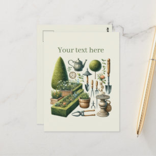 Carte Postale Amoureux de jardinage mignons personnalisables 