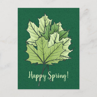 Carte Postale Amoureux de la nature aux feuilles d'érable vertes