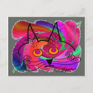 Carte Postale amoureux de les chats cadeaux d'art abstraits