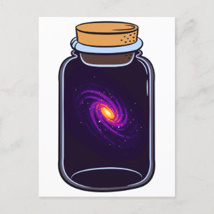 Carte Postale Amoureux de l'espace Univers Verre Galaxie dans un