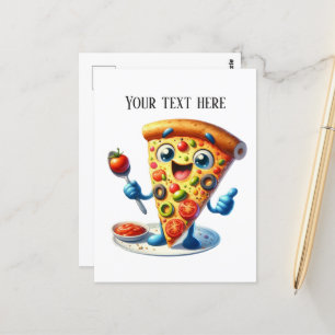 Carte Postale Amoureux de pizza amusante ajouter du texte