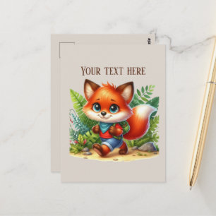 Carte Postale Amoureux de renards mignons randonnée personnalisa