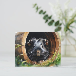 Carte Postale Amoureux des animaux de compagnie Cobaye Peinture 