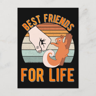 Carte Postale Amoureux des animaux de forêt ami écureuil