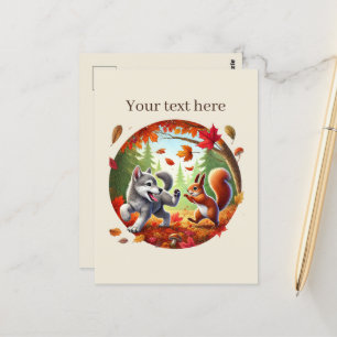 Carte Postale Amoureux des animaux personnalisables mignons auto