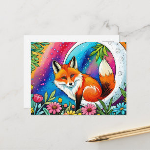 Carte Postale Amoureux des animaux Renard mignon