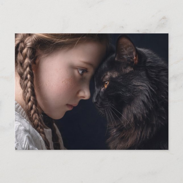 Carte Postale amoureux des chats (Devant)
