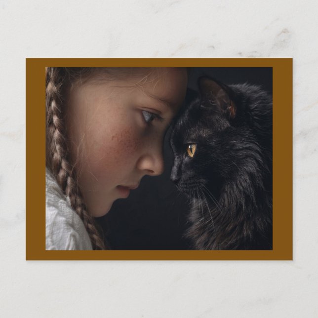 Carte Postale amoureux des chats (Devant)