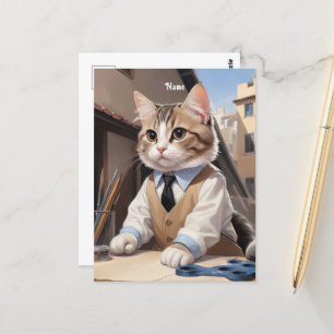 Carte Postale Amoureux des chats de l'architecte de chat sophist