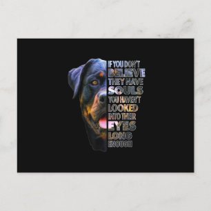 Carte Postale Amoureux des chiens Rottweiler Soul I Love Rotties