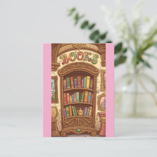 Carte Postale Amoureux des livres Étagère à livres de dessin ani