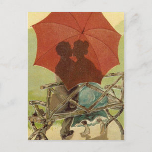 Carte postale Amoureux des parapluies
