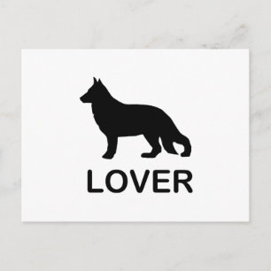 Carte Postale Amoureux du Berger Allemand avec Silhouette