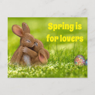 Carte Postale Amoureux du Lapin de Printemps
