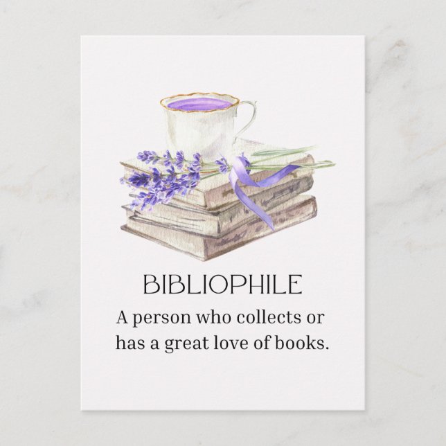 Carte Postale amoureux du livre bibliophile (Devant)