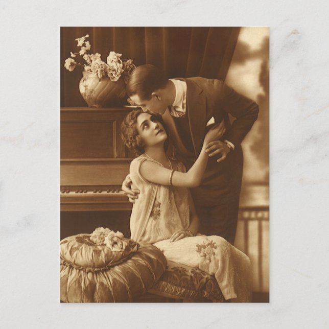 Carte Postale Amoureux vintages, Amour Romantique Musique romant (Devant)
