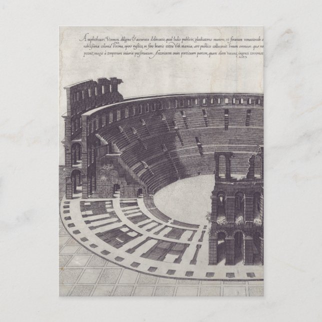 Carte Postale Amphithéâtre de Vérone sur la Piazza Bra (Devant)